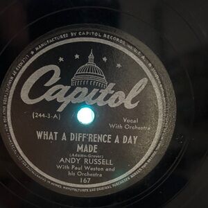 Andy Russell 78rpm Single 10-inch Capitol Records #167 Don’t You Notice Anything